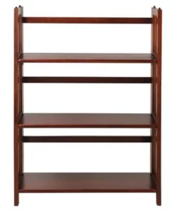 38" Folding 3 Tier Bookshelf Stackable - Flora Home Walnut -Bookshelves Sales Shop unnamed file 949