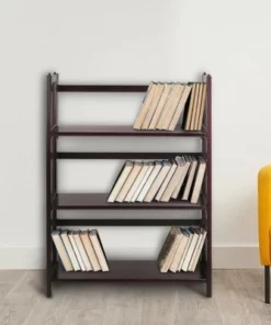 38" Folding 3 Tier Bookshelf Stackable - Flora Home Walnut -Bookshelves Sales Shop unnamed file 950