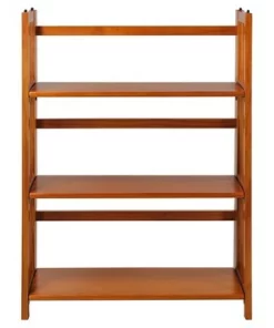 38" Folding 3 Tier Bookshelf Stackable - Flora Home Walnut -Bookshelves Sales Shop unnamed file 951