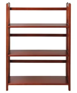 38" Folding 3 Tier Bookshelf Stackable - Flora Home Walnut -Bookshelves Sales Shop unnamed file 952