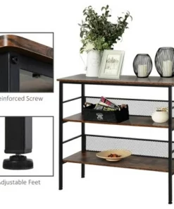 HomCom 3-Tier Industrial Style Storage Metal Wooden Shelf -Bookshelves Sales Shop unnamed file 955