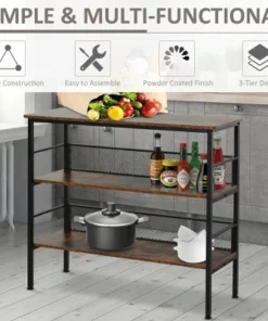 HomCom 3-Tier Industrial Style Storage Metal Wooden Shelf -Bookshelves Sales Shop unnamed file 956