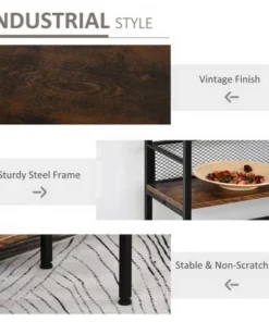 HomCom 3-Tier Industrial Style Storage Metal Wooden Shelf -Bookshelves Sales Shop unnamed file 958