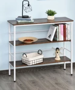 HomCom 3-Tier Industrial Style Storage Metal Wooden Shelf -Bookshelves Sales Shop unnamed file 962