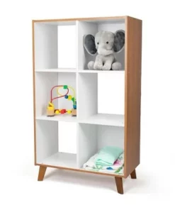 Morgan Mid-Century 6 Cube Toy Storage Organizer Wood/White - Humble Crew -Bookshelves Sales Shop unnamed file 966