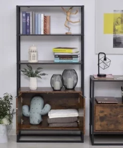 HomCom Storage Cabinet Bookcase with 3 Open Shelves