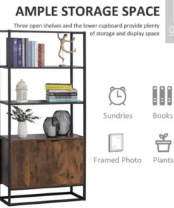HomCom Storage Cabinet Bookcase with 3 Open Shelves -Bookshelves Sales Shop unnamed file 989