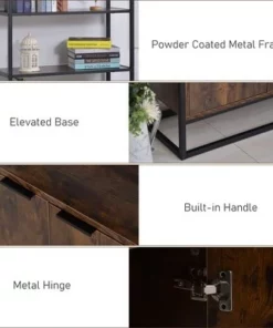 HomCom Storage Cabinet Bookcase with 3 Open Shelves -Bookshelves Sales Shop unnamed file 991